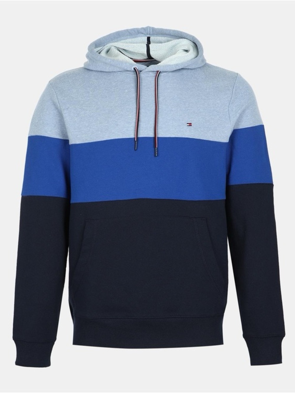 Tommy Hilfiger men's tricolor horizontal colorblock hoodie